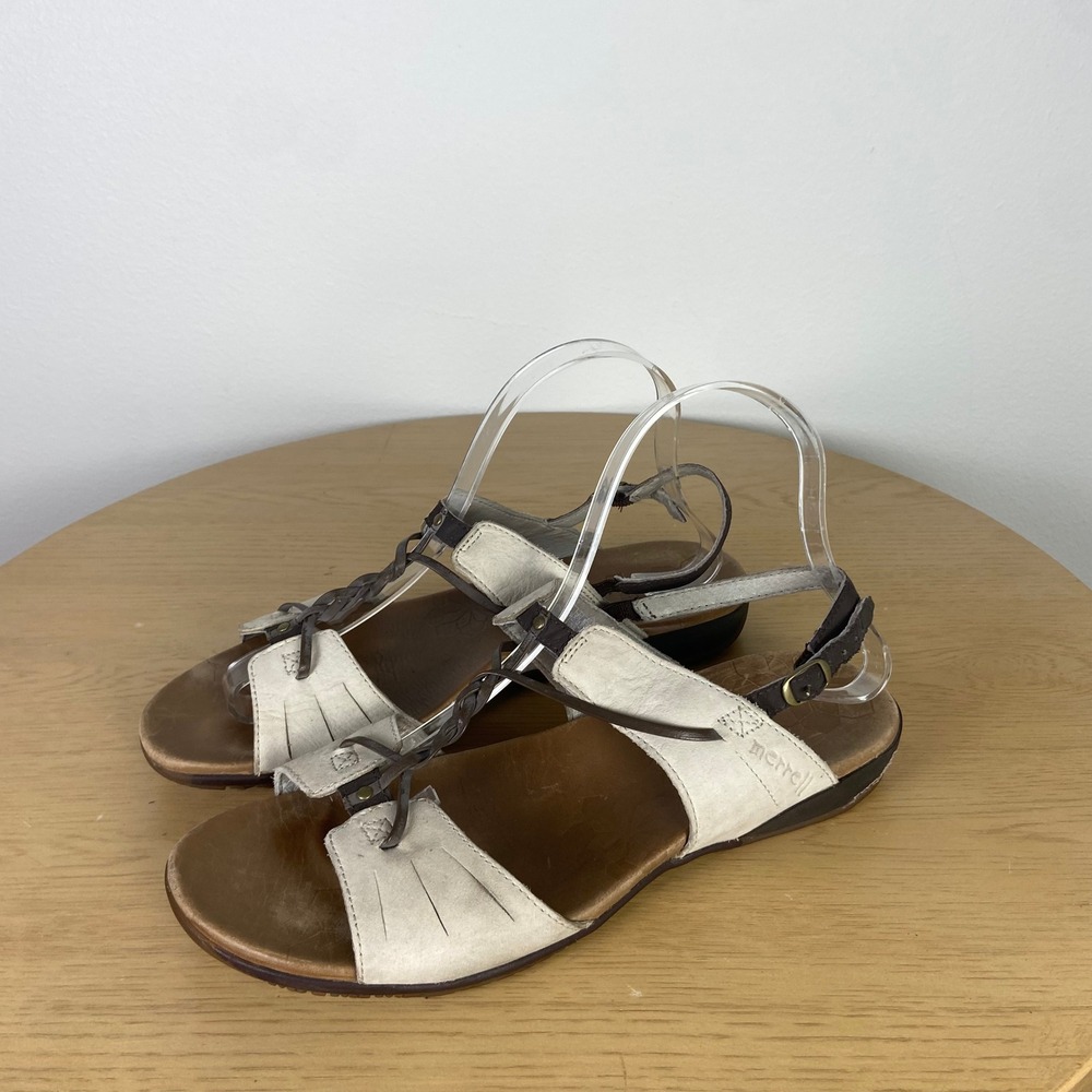 Merrell Women's 9 Flat Sandals Braided Straps Adjustable Buckle Boho Summer
